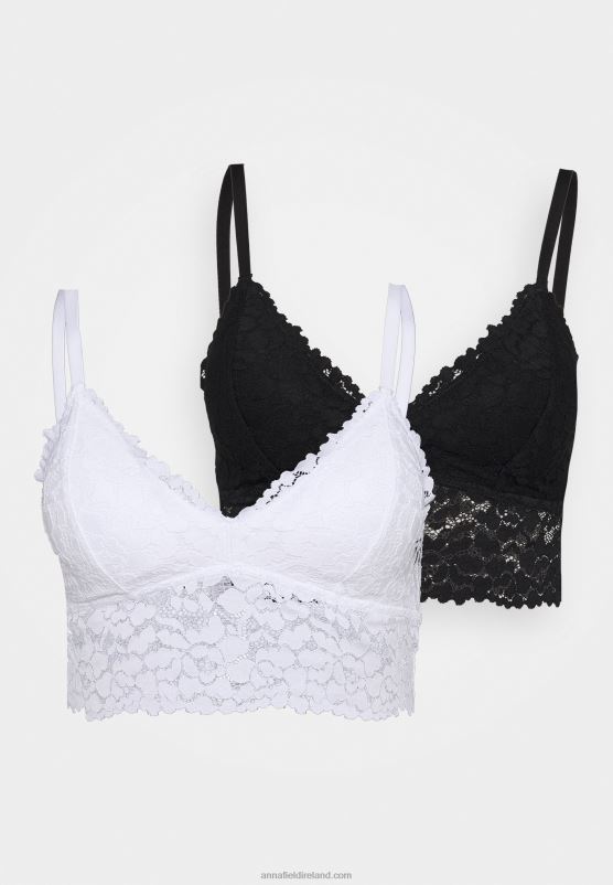 Z62T921 Women Anna Field Stella 2Pp Triangle Bralette Triangle Bra White - Image 5
