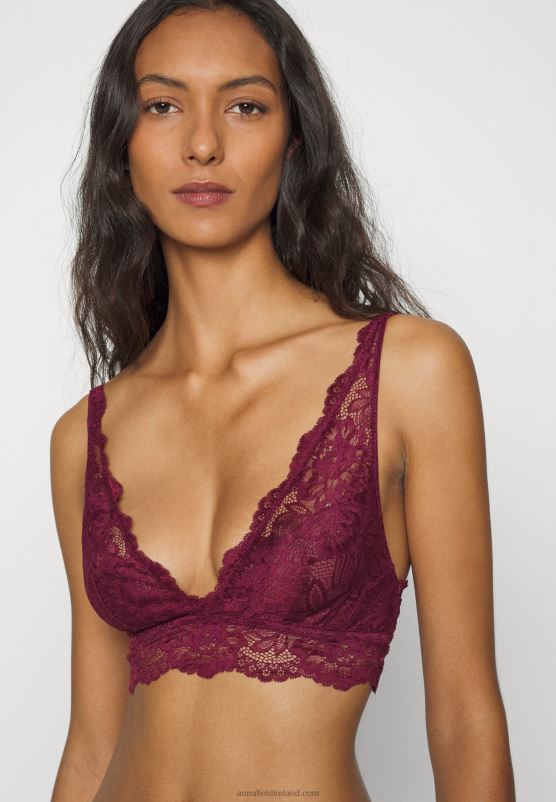 Z62T936 Women Anna Field 3Pp Bralette Bustier Black/Beige/Dark Red - Image 7