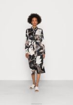 Z62T93 Women Anna Field Shirt Dress Black/Multi Coloured