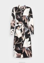 Z62T93 Women Anna Field Shirt Dress Black/Multi Coloured - Image 4