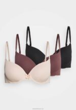Z62T944 Women Anna Field 3 Pack T-Shirt Bra Black/Nude/Brown - Image 6