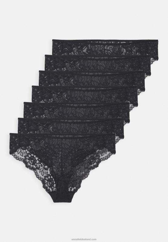 Z62T956 Women Anna Field 7 Pack Lace Brief New Variation Of Greer Micro Panel Briefs Black - Image 5