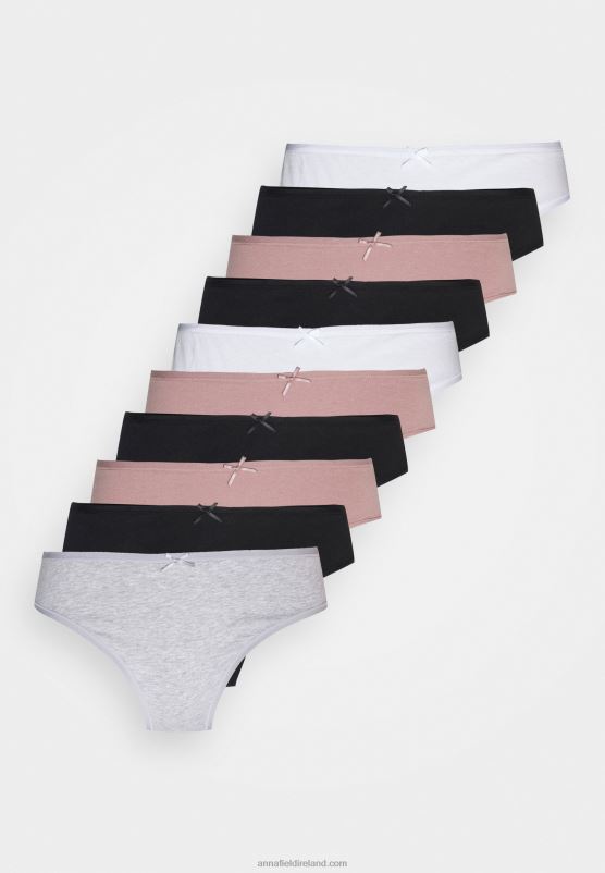 Z62T957 Women Anna Field Shannon 10 Pack Brief Briefs Pink/Grey - Image 1