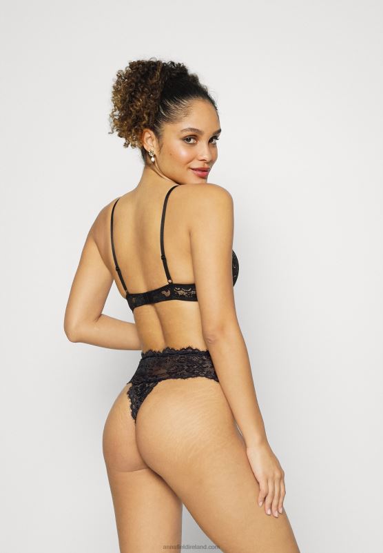 Z62T969 Women Anna Field 5Pp High Rise Lace Thong Thong Black - Image 3