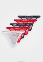 Z62T971 Women Anna Field 5 Pack Thong Red/Blue/White - Image 6