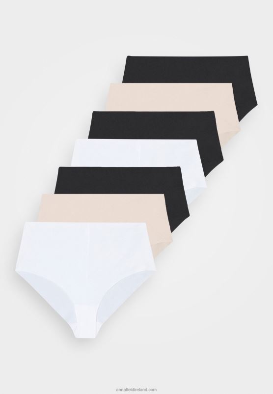 Z62T974 Women Anna Field Jagger 7Pp Brief Hw Micro Pants White/Black/Nude - Image 7