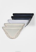 Z62T975 Women Anna Field 5 Pack Briefs White/Dark Blue/Nude - Image 5