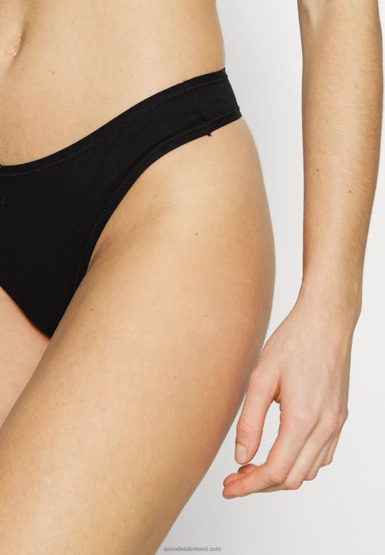 Z62T979 Women Anna Field Georgina 7Pp Thong Cotton Thong Black/White - Image 6