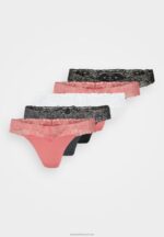 Z62T980 Women Anna Field 5 Pack Thong Pink/Black - Image 6