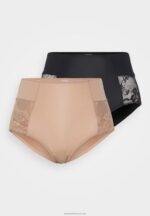 Z62T987 Women Anna Field 2 Pack Briefs Black/Nude - Image 5