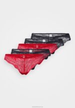 Z62T1001 Women Anna Field 5 Pack Thong Red/Blue - Image 5