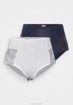 Z62T1002 Women Anna Field 2 Pack Briefs Dark Blue/White - Image 5