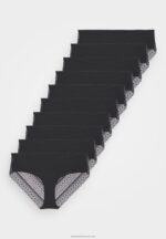Z62T1009 Women Anna Field Frolice 10Pp Short Briefs Black - Image 4