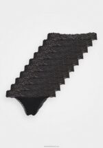 Z62T1011 Women Anna Field 10Pp Cotton And Lace Thong Thong Black - Image 4
