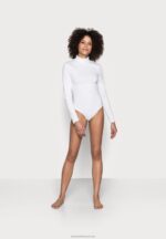 Z62T1023 Women Anna Field Laura 2Pp High Neck Bodies Body White