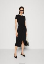 Z62T102 Women Anna Field Jersey Dress Black - Image 2