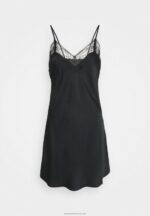 Z62T1050 Women Anna Field Hammered Satin Nightie Nightie Black - Image 5