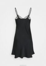 Z62T1050 Women Anna Field Hammered Satin Nightie Nightie Black - Image 7