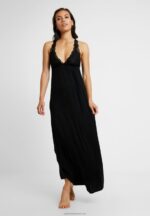 Z62T1057 Women Anna Field Anna Long Viscose Dress Nightie Black - Image 2
