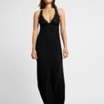 Z62T1057 Women Anna Field Anna Long Viscose Dress Nightie Black