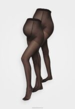 Z62T1095 Women Anna Field 20 Den 2 Pack Tights Black