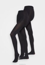 Z62T1099 Women Anna Field 2 Pack 100 Den Tights Black