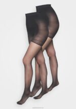 Z62T1106 Women Anna Field Shaping Tights 2 Pack Tights Black - Image 2