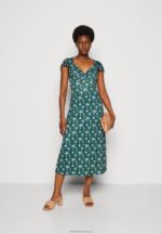 Z62T110 Women Anna Field Jersey Dress Green/Multi Coloured - Image 2