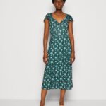 Z62T110 Women Anna Field Jersey Dress Green/Multi Coloured