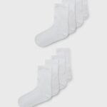 Z62T1116 Women Anna Field 8 Pack Socks White