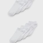 Z62T1117 Women Anna Field 8 Pack Socks White
