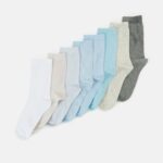 Z62T1119 Women Anna Field 8 Pack Socks Blue/Grey