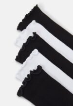 Z62T1121 Women Anna Field 5 Pack Socks Black/White - Image 2
