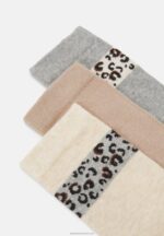 Z62T1124 Women Anna Field 5 Pack Socks Beige/Grey - Image 2