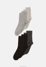 Z62T1126 Women Anna Field 8 Pack Socks Grey, Black