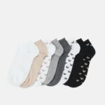 Z62T1134 Women Anna Field 8 Pack Socks White/Grey
