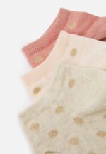 Z62T1136 Women Anna Field 5 Pack Socks White/Beige/Pink - Image 2