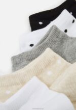 Z62T1137 Women Anna Field 5 Pack Socks Grey/White/Black - Image 2