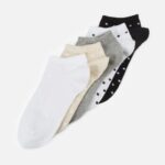 Z62T1137 Women Anna Field 5 Pack Socks Grey/White/Black