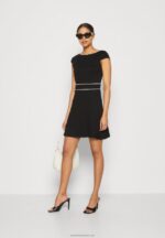Z62T113 Women Anna Field Jersey Dress Black/White - Image 2