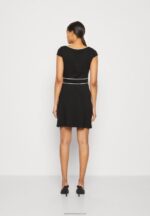 Z62T113 Women Anna Field Jersey Dress Black/White - Image 3