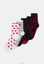 Z62T1140 Women Anna Field 5 Pack Socks Black/White