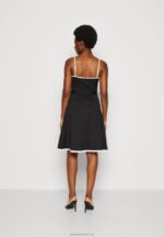Z62T115 Women Anna Field Jersey Dress Black/White - Image 3