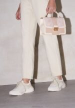 Z62T1175 Women Anna Field Leather Trainers Beige - Image 3