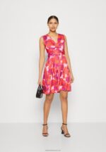 Z62T117 Women Anna Field Jersey Dress Red/Pink - Image 2