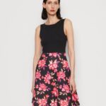 Z62T11 Women Anna Field Day Dress Black/Red/Purple