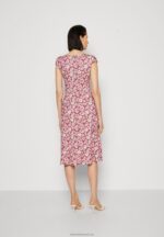 Z62T123 Women Anna Field Jersey Dress Brown/Beige/Pink - Image 3
