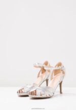Z62T1241 Women Anna Field High Heeled Sandals Silver - Image 5
