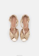 Z62T1243 Women Anna Field High Heeled Sandals Gold - Image 6