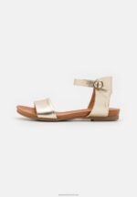 Z62T1244 Women Anna Field Leather Sandals Gold - Image 2